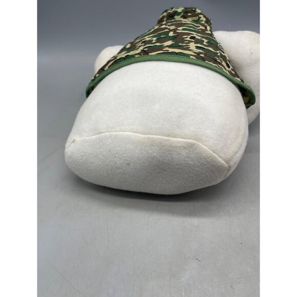 Christmas hunter plush standing snowman figurine decor white green camo READ - Picture 10 of 11